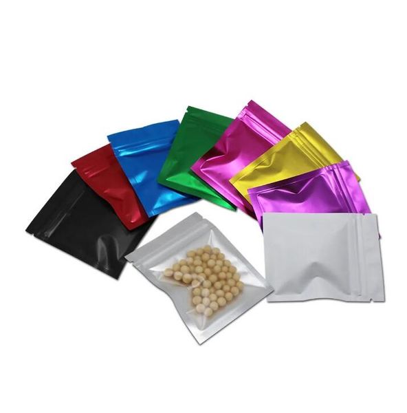 10 couleurs 7.5x10 cm refermable Mylar feuille odeur preuve sac de stockage des aliments déchirure encoches feuille d'aluminium fermeture à glissière sac d'emballage pour écrou
