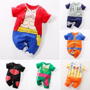 10 couleurs bébés garçons combinaisons bébé filles vêtements à manches courtes Kakarot Akatsuki barboteuse 100% coton enfants vêtements pour bébés A18275L