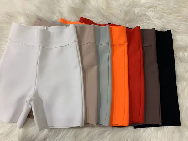 10 couleurs Bandage short blanc noir gris pantalon court hauteur taille supérieure Rayon vintage 240407