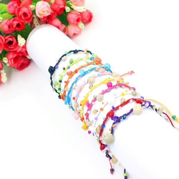 Pulseras de la Amistad con cuentas de 10 colores, pulsera de surfista de playa de espuma de mar caribeña auténtica, pulsera para hombres con concha y piedra 2230