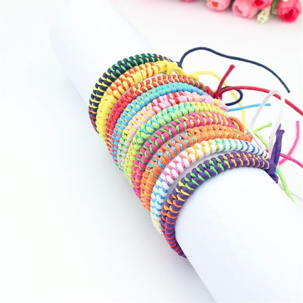 10 couleurs bohème marque Bracelet tissage coton amitié Bracelet tissé corde chaîne amitié Bracelets pour Friends292I