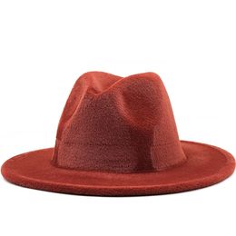 10 couleurs décontracté britannique fille laine haut chapeau femmes velours Jazz chapeau hiver mode Tweed Jazz chapeau britannique rétro église Panama chapeau