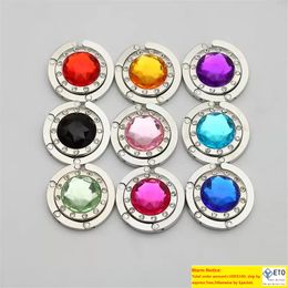 10 couleurs cristal Métal DIY Pliable Brillant Sac À Main Sac Bourse Cintre Autocollant pliant Crochet Titulaire Restaurant À Manger Bagages