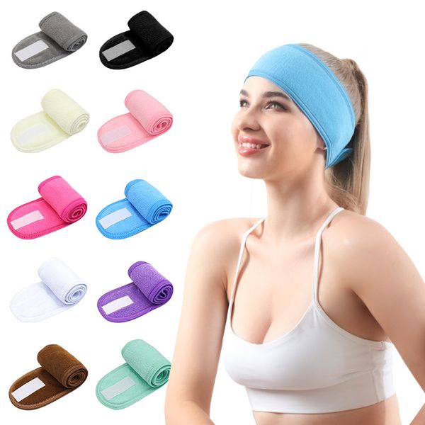 10 colores Diadema para mujer Diademas de algodón Banda para el cabello Niñas Turbante Maquillaje Cordón Diademas deportivas Horquillas de tela de rizo para lavarse la cara Ducha Yoga Correr Spa