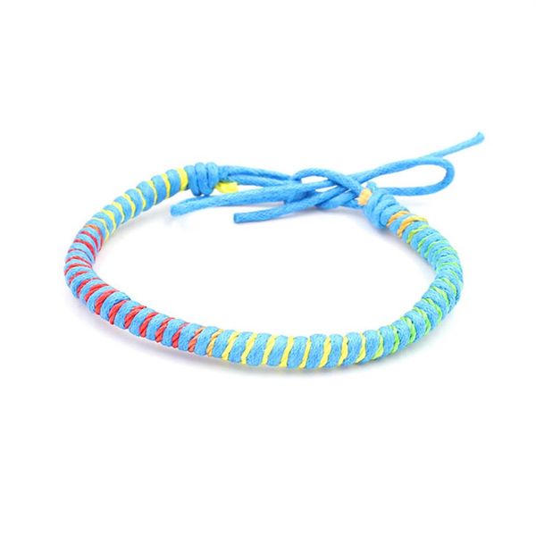 10 colores Hippy pulsera de amistad hecha a mano encanto de cáñamo amor pulsera de amistad de cuerda redonda para mujeres Men2402