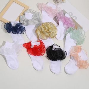 10 kleuren kinderen baby sokken meisjes katoen kanten driedimensionale ruches sok zuigeling peuter sokken kinderen kleding kerstcadeaus