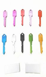 10 couleurs Mini couteau pliant porte-clés Gadgets d'extérieur forme de clé couteaux à fruits de poche outil multifonctionnel porte-clés Sabre Swiss Sel7684945