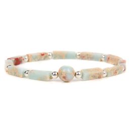 Bracelet carré en améthyste naturelle populaire, 10 couleurs, Simple, en pierre naturelle, perlé, à la mode et charmant pour femmes