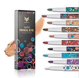 10 Colors/set Beauty Cosmetics Glitter Eyeshadow Pencil Waterproof Colorful Makeup Pen Eyeliner Glitter Lip Eye Liner Pencil free shipping