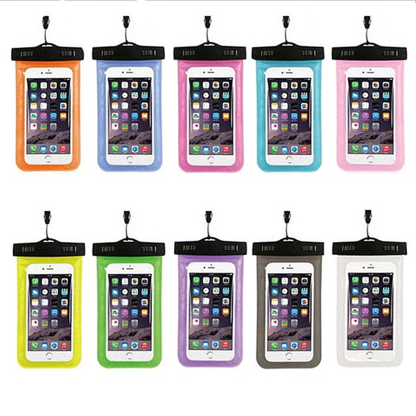 Le téléphone imperméable de 10 couleurs enferme le sac avec le sac imperméable transparent de plage de PVC de longe