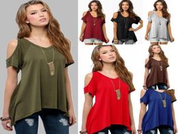 10 couleurs Femmes039S Fashion Short Sleeve Tops tops dames sexy vneck Couleur solide plus taille