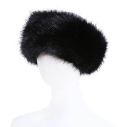 10 colores para mujer Diadema de piel sintética de lujo ajustable invierno cálido negro blanco naturaleza niñas piel calentador de orejas sombreros con orejeras para mujeres 2621