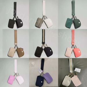 10 colores Land Llavero de bolsillo con doble bolsillo Mini bolsa de yoga Monedero extraíble Monedero Mini bolsillo para monedas de jazmín rosa con pulsera con logotipo al por mayor