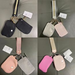 10 couleurs LL yoga bracelet sac porte-clés porte-monnaie double pochette mini zip autour du portefeuille portefeuille porte-clés portable porte-monnaie poche en gros