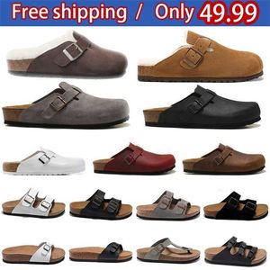 10 jours livrés Sandales Unisex Slippers Naturals Belk Sliders Chaussures décontractées en cuir souple Gray Felt Hombres Mujeres Outdoor Indoor Woody Backle Backle Designer