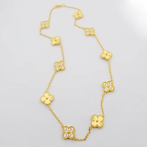 10 diamanten klaver ketting in 18k goud voor vrouwen bloem ketting hoge kwaliteit 18k gouden designer ketting sieraden