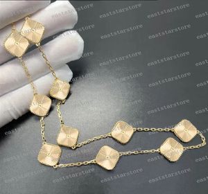 Designer ketting klaver ketting charme 18k roségoud verzilverde 10 motief shell diamant hanger voor vrouwen meisje valentijn verloving designer sieraden cadeaus