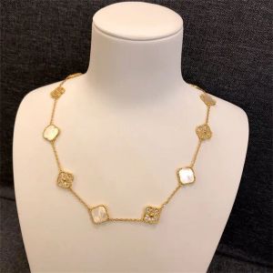 10 diamanten ketting mode klassieke klaver ketting bedel 18k rosé goud verzilverd agaat hanger voor vrouwen meisje Valentijnsdag verloving ontwerper sieraden cadeau