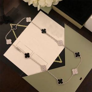 10 Diamond ketting Fashion Classic Clover ketting charme 18k roségoud verzilverde agaat hanger voor Womengirl Valentine's Engagement Designer sieraden cadeau