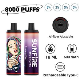 10 saveurs Choix E-Liquide Juice Disposable Vape Pen Cigarette Bar Mesh Coil Pen Hobelah 8000 9000 Puffes 0% 2% 3% 5% Kiwi Strawberry Wholesale Pod E-Cig