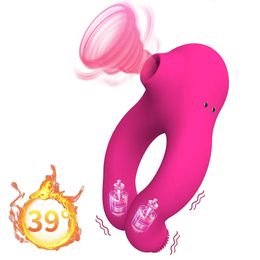 10 Fréquence Sucking Vibrator Sex Shop Pinis Ring Clit Sucker Cock Adult Products Scrotum Massager Toys pour couple 240403
