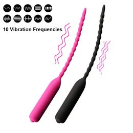 Vibrateur urétral à 10 fréquences, cathéter, prise de pénis, jouets sexy pour hommes, insertion vibrante, dilatateur sonore de l'urètre