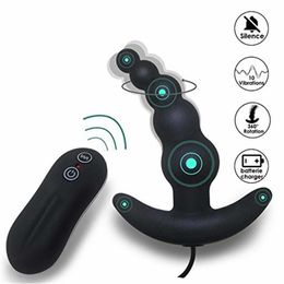 10 Frequentie Vibrerende Prostaat Massager Anale Plug Vibrator Kralen Butt Seksspeeltjes Waterdicht Krachtige Wired For Men Couples 211015