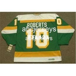 # 10 GORDIE ROBERTS Minnesota North Stars 1981 CCM Vintage Hockey Jersey Stitch n'importe quel numéro de nom