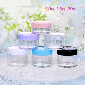 Pot d'échantillon cosmétique 10g 15g 20g, récipient vide, pots en plastique transparent, récipients de maquillage pour baume à lèvres, ombre à paupières