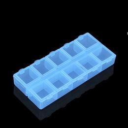 10 Raster Plastic Nail Tool Sieraden Opbergdoos Rhinestone Organizer Container Case Nails Kunstbenodigdheden RRE12660