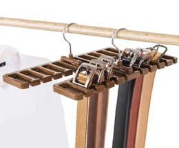 Opbergrek met 10 rasters Tie Belt Organizer Space Saver Roterende Sjaal Ties Hanger Houder Hook Closet Organisatie Tops Beha Riem Tas9796318