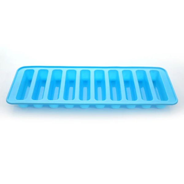 10 cuadrículas elegantes de la tira larga Silicona Cubo de hielo Bandejas para el molde Diy Molde para hornear Cubo de hielo Sausaje de silicona Phath Hot Dog Mover