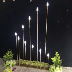 Candelabros de Metal de 10 cabezas/5 cabezas, candelabros eléctricos para mesa de boda, candelabro de plomo para decoración del hogar