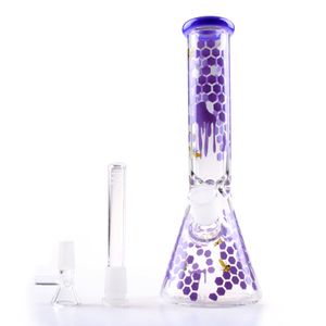 10 '' Honingraat Beaker Bongs Perc in Waterpijpen Roze Glazen Bong Waterpijpen voor Dagelijks Roken