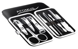 10 in 1 ATOMUS Nail Manucure Set Fashion Carbon Steel Flexible Clippers Manucure Sui Fashion Beauty Tools Pedicure Knife Cut Coupez 6189165