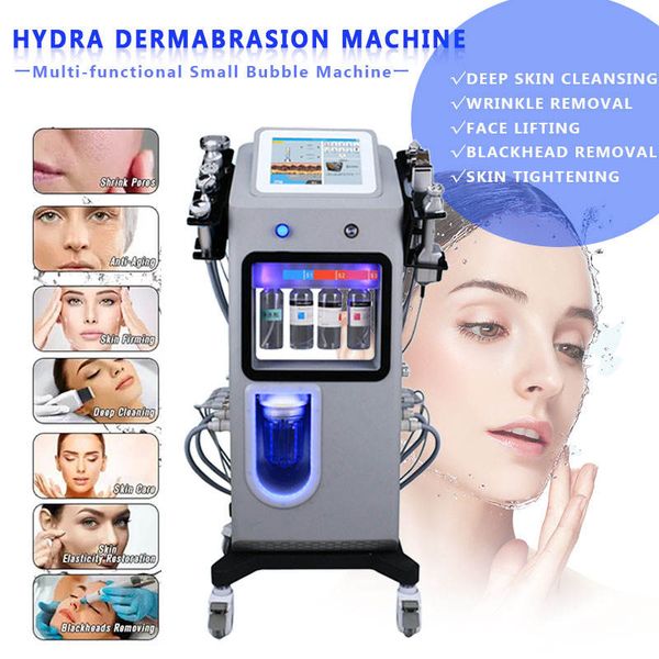 10 en 1 machine Solution de soins de la peau Jet Peel Machine faciale Hydrafacial Hydra dermabrasion Machine faciale Hydra Petite bulle Jet d'oxygène