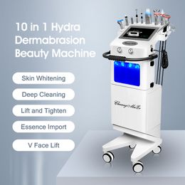 Máquina ultrasónica de limpieza de piel Facial, microdermoabrasión 10 en 1, hidrógeno, oxígeno, hidroelectricidad, pequeña burbuja