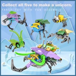 10 en 1 mini series de insectos Building Blaying Butterflies Moth Mosquito Beetles Dragonfly Bees Fly Glasshopper Bricks juguetes