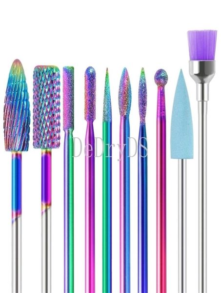 Juego de brocas para uñas 10 en 1, limas de uñas de carburo de tungsteno de 332quot, kit de taladro eléctrico para uñas para manicura y pedicura, salón en casa Us8682573