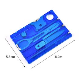 Gadgets de plein air 10 en 1 carte de crédit de poche Portable Multi outils équipement de Camping de survie 1 boîte équipement de randonnée Portable