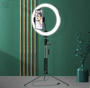 10 pouces 26 cm LED anneau lumineux maquillage Selfie Ringlight avec support de téléphone lampe circulaire pour Youtube Tik tok vidéo Vlog accessoires 2697680