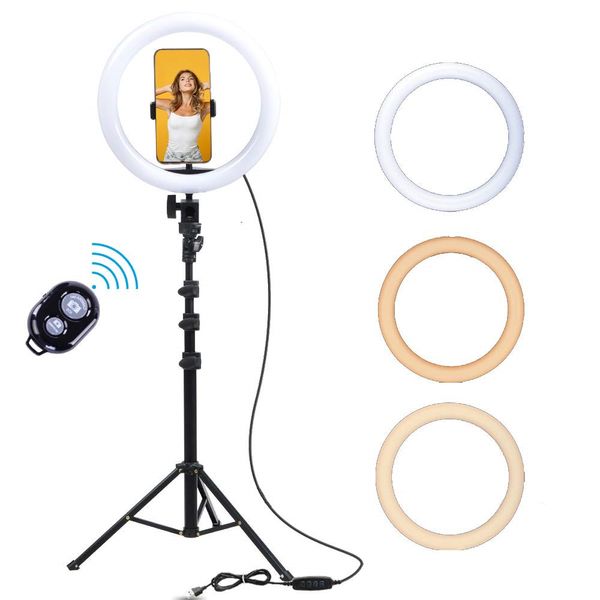 10 pulgadas / 26 CM LED Selfie Ring Lights con trípode Lámpara Selfie plegable de pie para belleza Maquillaje Webcast Fotografía DHL Gratis