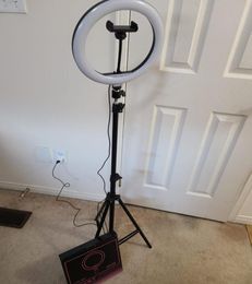 10 inch 26 cm video Dimable LED Selfie Ring Light USB -lamp Pography met telefoonhouder 21m statiefstandaard voor make -up YouTube2343496