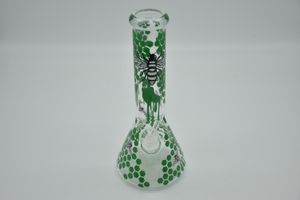 10 inch 8 cm gloed in de donkere vlinder bij groene thema glas beker bong halloween waterpijp pijp glazen water flessen dab rig