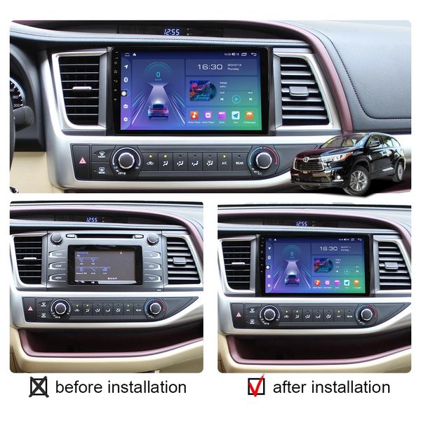 Reproductor de DVD de cuatro núcleos con vídeo Android para coche de 10 pulgadas para TOYOTA HIGHLANDER Radio estéreo con Wifi Bluetooth