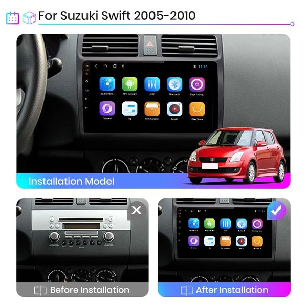 Car vidéo de voiture 10 pouces Android Multimedia Player pour Suzuki Swift avec écran tactile USB Bluetooth DVD GPS Radio MP5