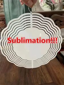 10 POUCES Blanc Sublimation Vent Spinner Sublimer Métal Peinture Ornement Double Côtés Blancs DIY Cadeaux De Fête De Noël Halloween Décoration JN12