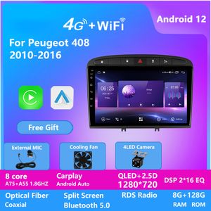 10 inch capacitief scherm WiFi 4G Video 1080p Android GPS CAR DVD-speler voor Peugeot 408 2010-2016 2.5D IPS DSP