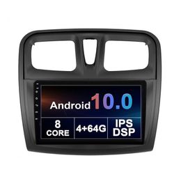 Reproductor de DVD para automóvil de 10 pulgadas Radio GPS Sistema de audio y video Android WiFi USB Multimedia para Renault SANDERO 2014-2017 Soporte Control del volante