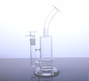 10 pouces clair narguilé verre barboteur bong pipe avec nid d'abeille et protection contre les éclaboussures huile dab rig SG-03